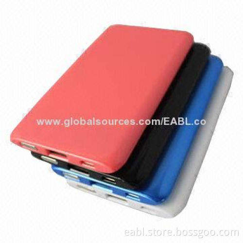 Portable battery charger, 5,000mAh, 4 LED indicators, 4 colors, 200g, safe, light, fashion